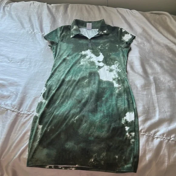 slim fit dress slacks Push The Boundaries Smocked Dress- Hunter Green main image 0